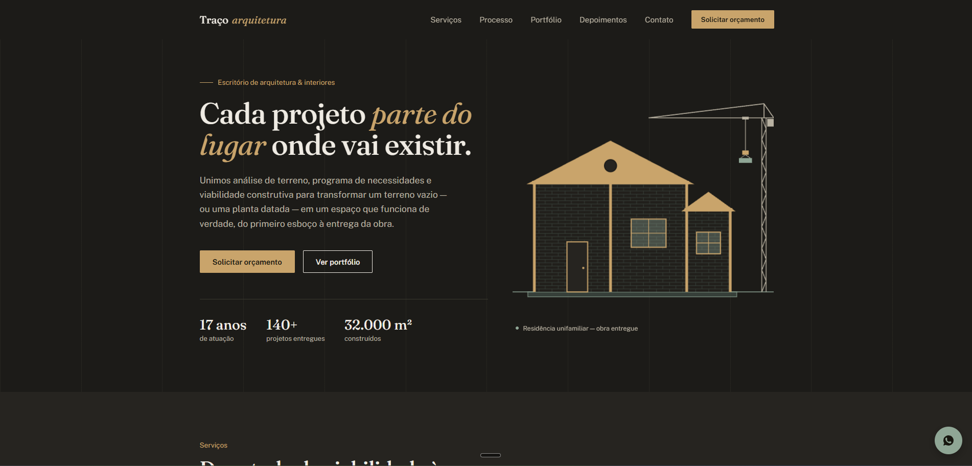 Prévia do site Traço Arquitetura