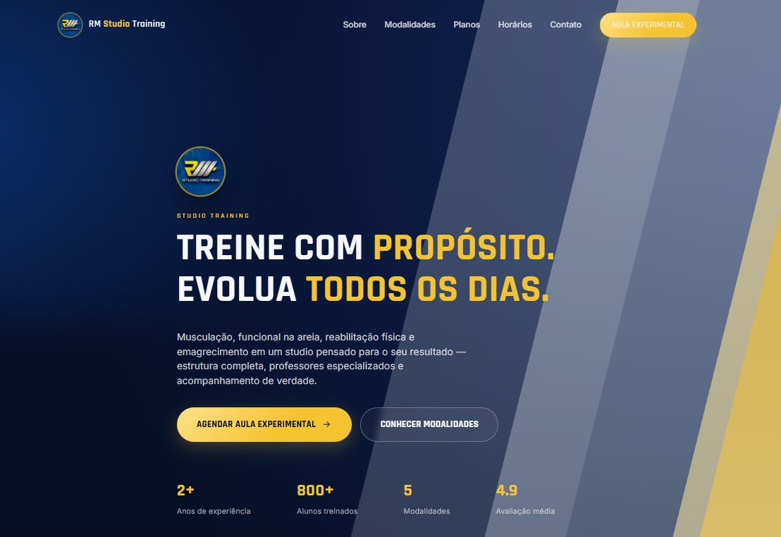 Prévia do site RM Studio Training